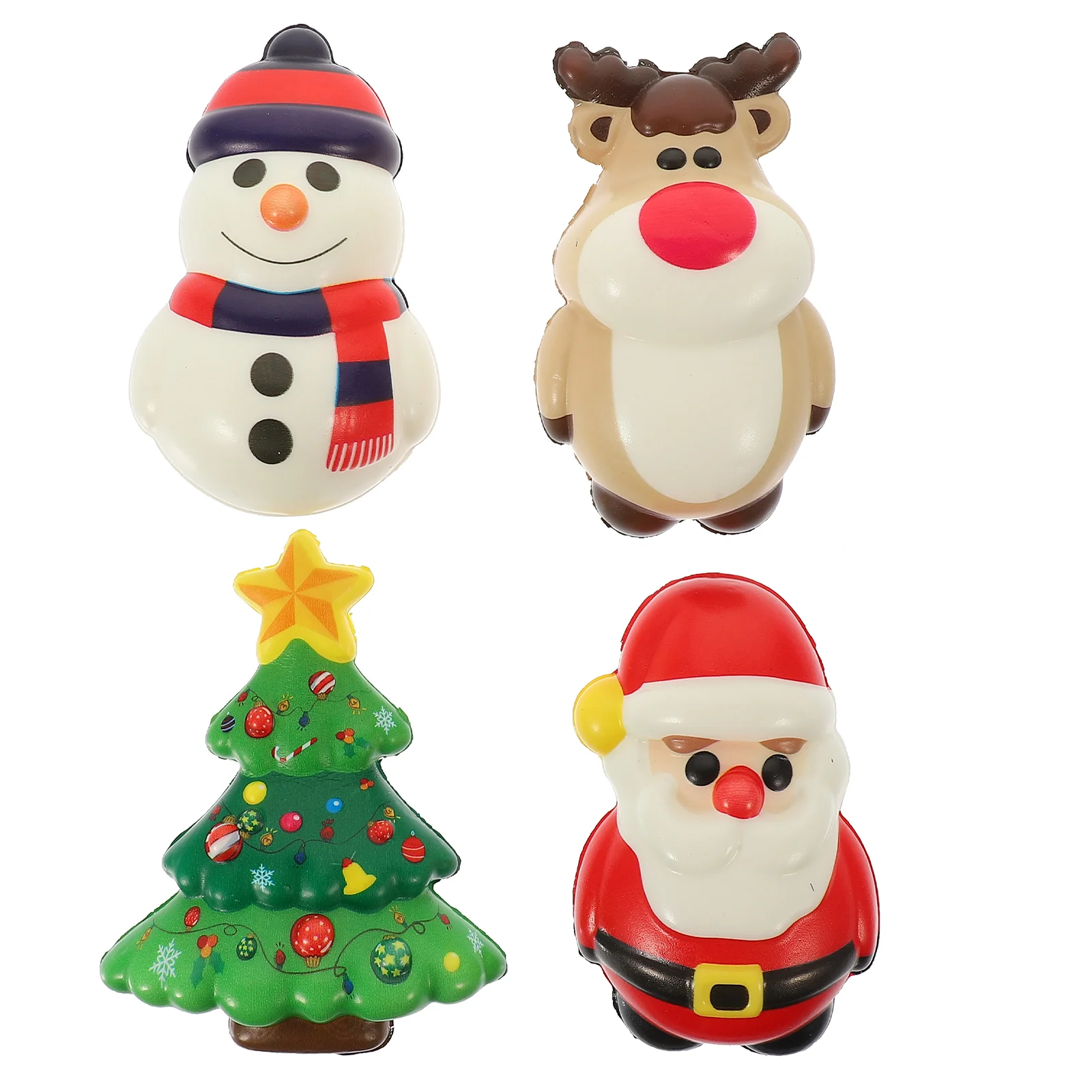 

4 Pcs Toy Xmas Hand Anxiety Relief Squeeze Christmas Decoration Foam Ball Squishy Party Ornament Stretchy for Sensory