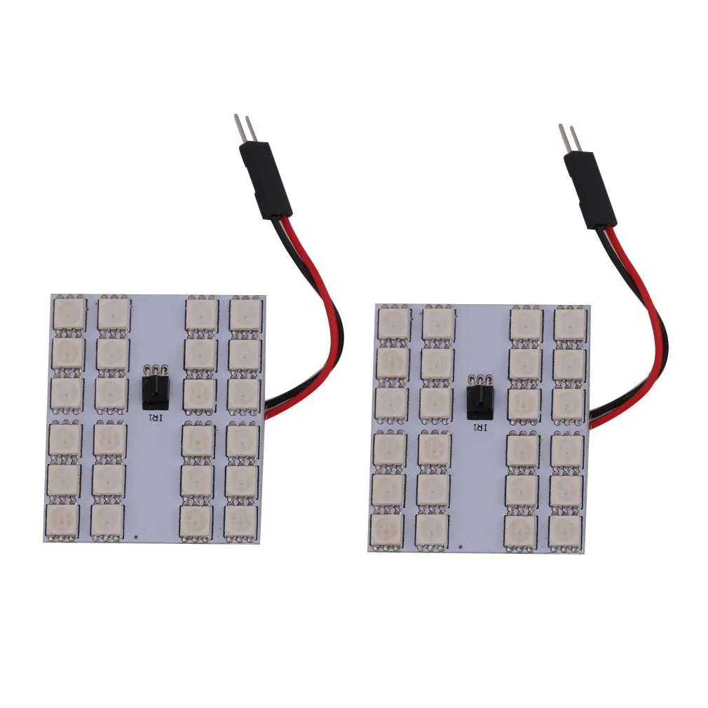 

Цветная светодиодная панель RGB с беспроводным управлением 24 SMD 5050, автомобильная купольная лампа для чтения в салоне, до 50000 часов