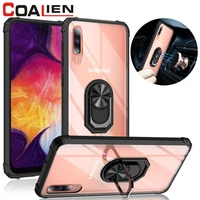 shockproof phone case for samsung a7 a750 a9s a9 a30 ring car holder acrylic protective cover for galaxy a30s a70 a20e a10s a50