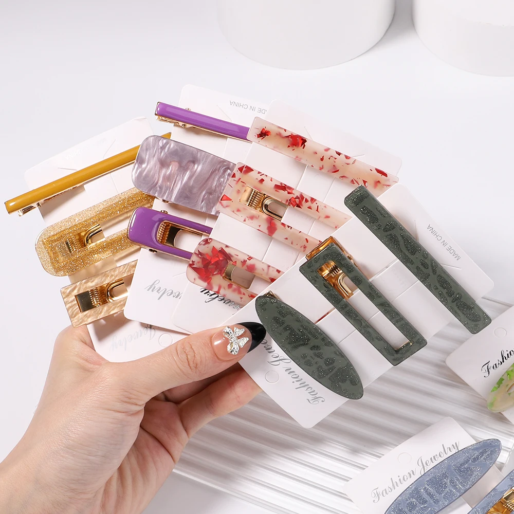 

3PCS/Set New Women Girls Elegant Colorful Acrylic Geometric Hair Clip Sweet Hairpins Headband Barrettes Fashion Hair Accessories