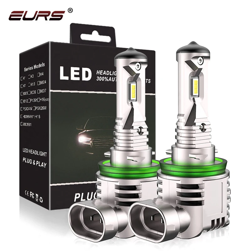 

EURS H7 H4 H11 LED Light Bulbs H1 H3 H8 H9 HB4 9006 HB3 9005 9012 Car LED Headlight 6000K 60W Auto Headlamp 12V 24V Fog lights