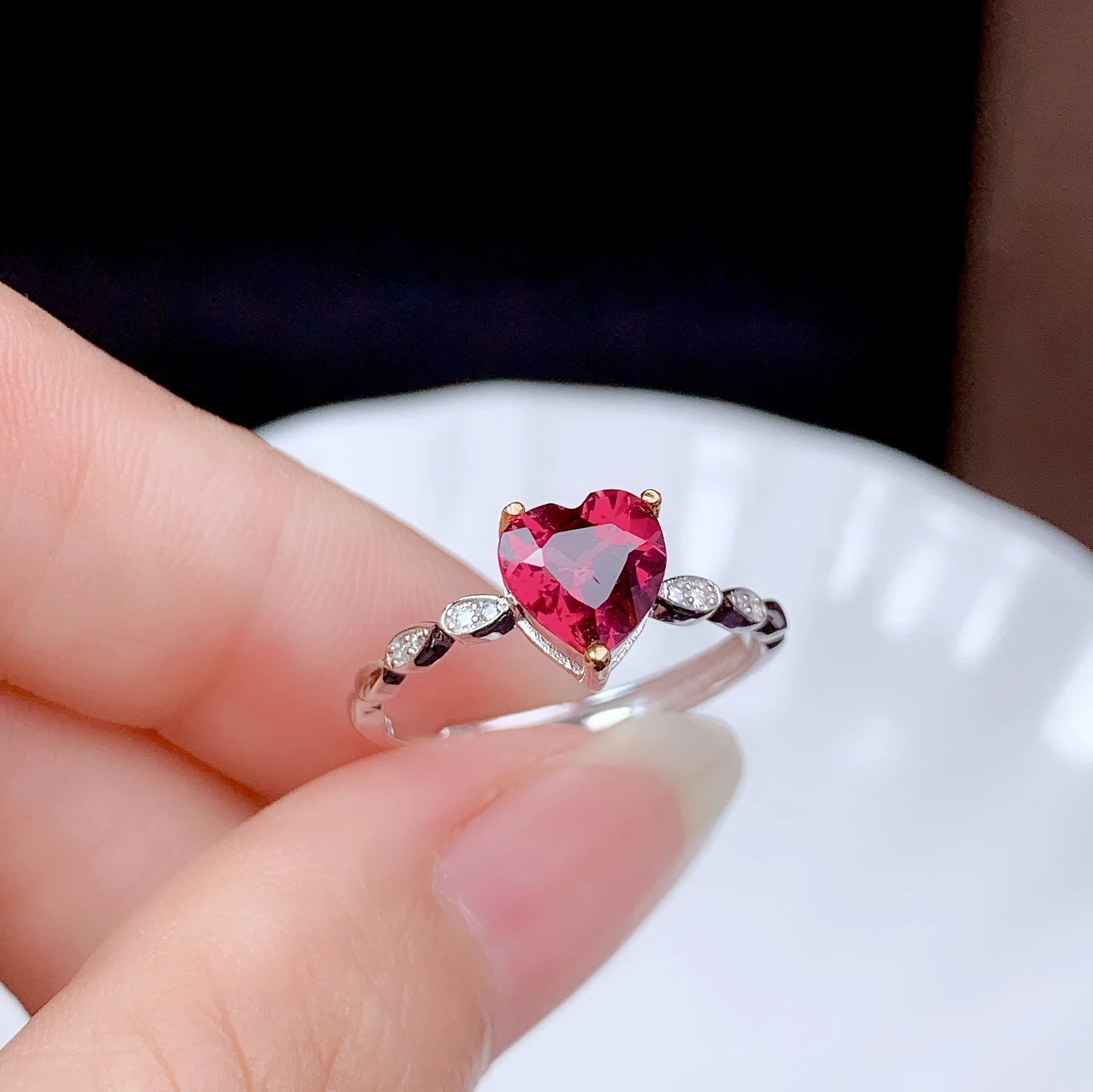 

DIWENFU Genuine 925 Sterling Silver Red Ruby Jewelry Open Ring for Women Anillos De Bizuteria Silver 925 Jewelry Ruby Gemstone