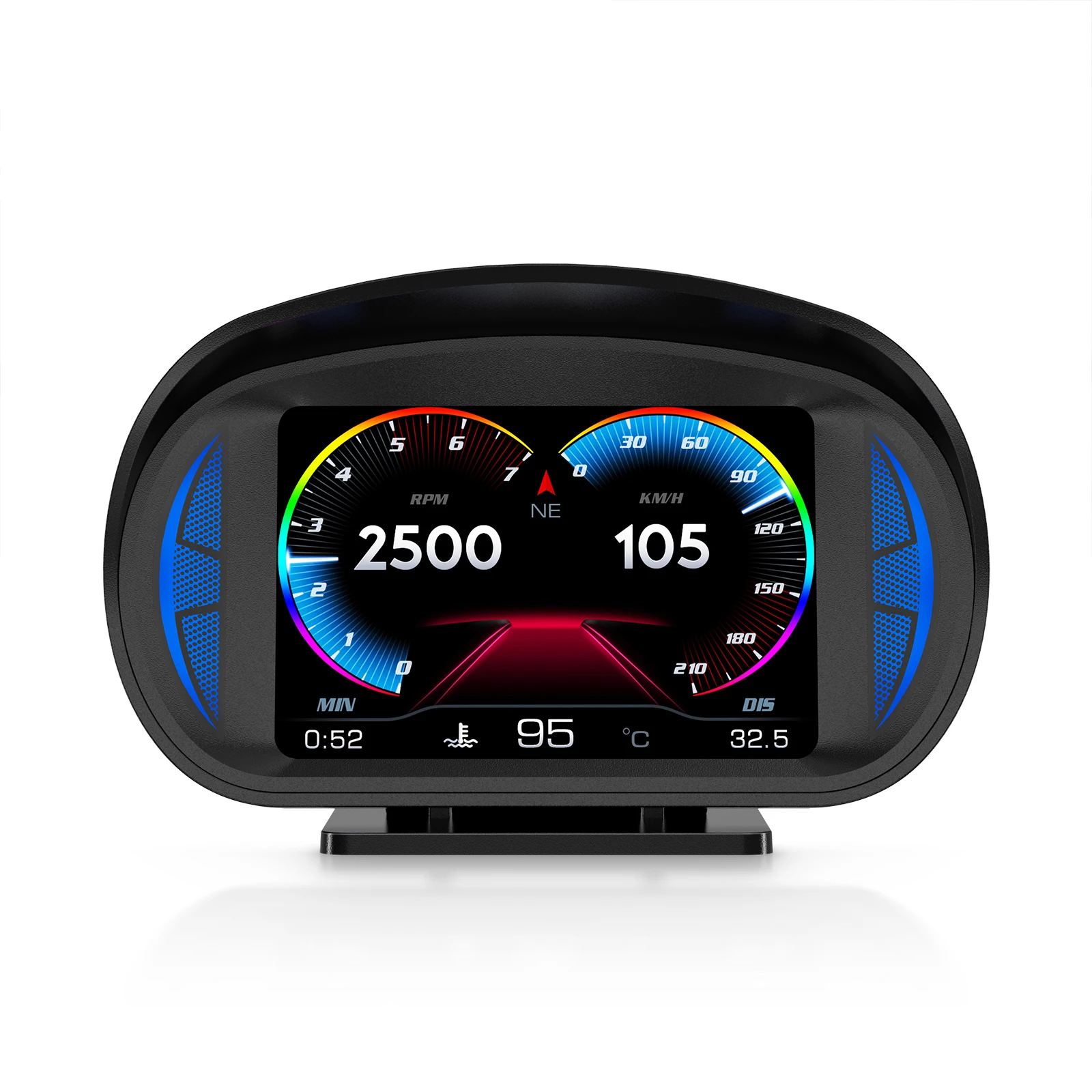

P2 OBD Car HUD Head-up Display LCD Instrument GPS Vehicle Slope Meter Atmosphere Lamp