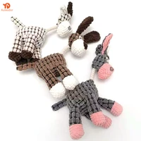 auleodor fun pet toy donkey shape toy for dogs puppy squeaker squeaky plush bone molar dog toy pet training dog accessories