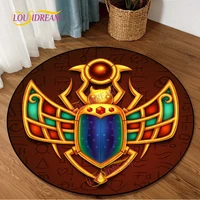 scarab ancient egyptian cross symbol round rug ankh eye rug computer chair mat childrens play floor carpets for living room