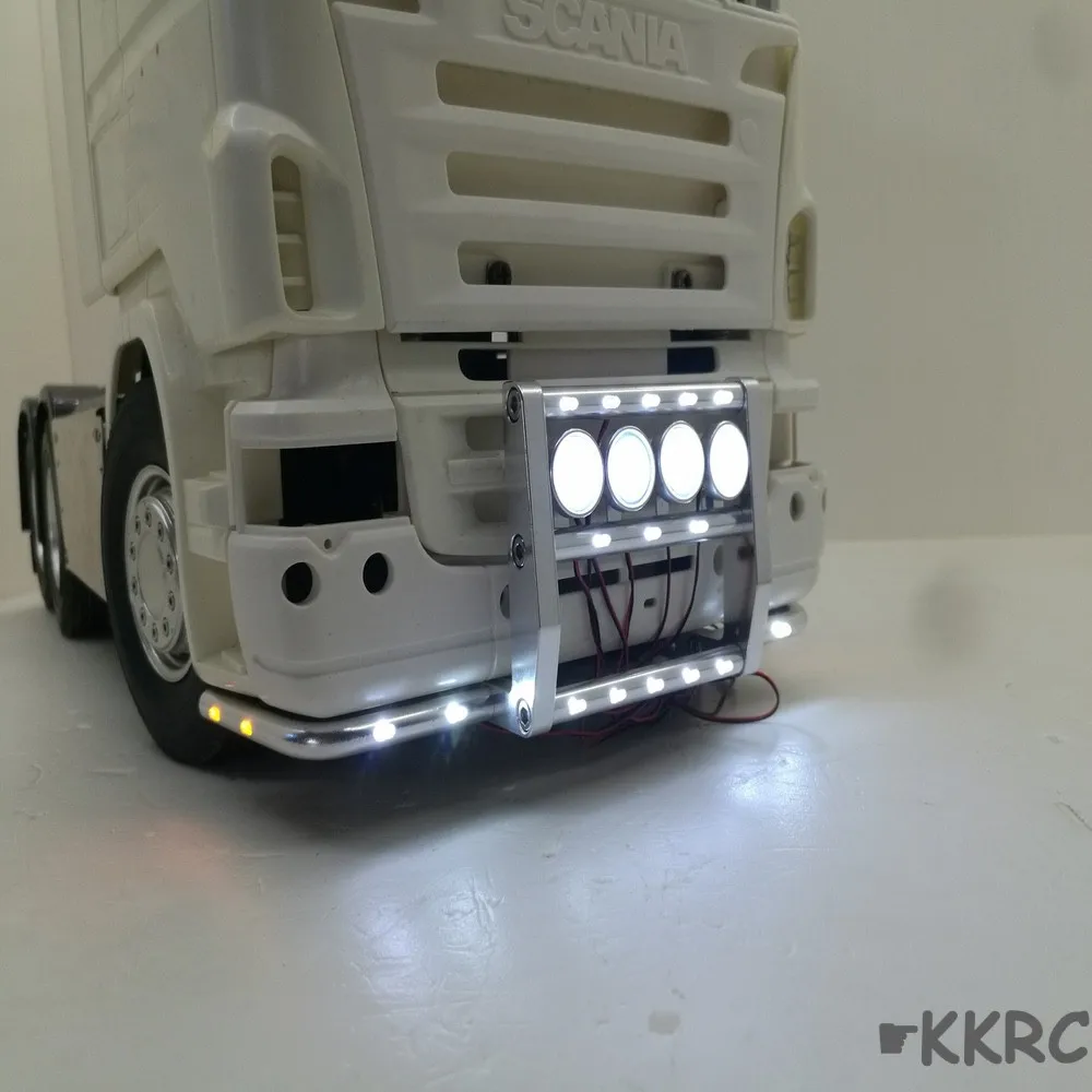 Передний бампер светодиодный Ной лампой для TAMIYA 1/14 scania 620 56323 730 Запчасти
