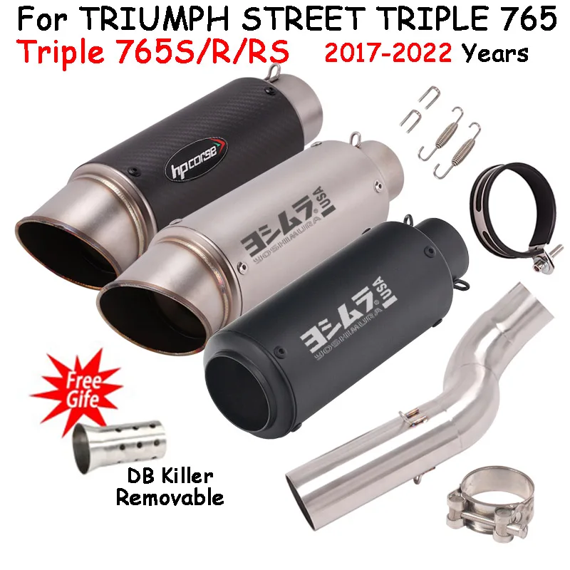 

DB Killer For TRIUMPH STREET TRIPLE 765RS 765R/S 765 RS 2017-2021 Motorcycle Exhaust Escape Modify Middle Link Pipe Moto Muffler