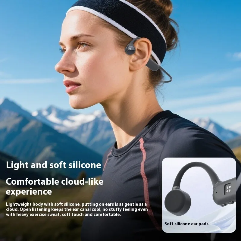Фото Водонепроницаемые наушники с костной проводимостью IPX8, 30 г, Bluetooth 6.0, с памятью 32 ГБ, MP3-плеер для прослушивания музыки, занятий спортом, бега, плавания. №4