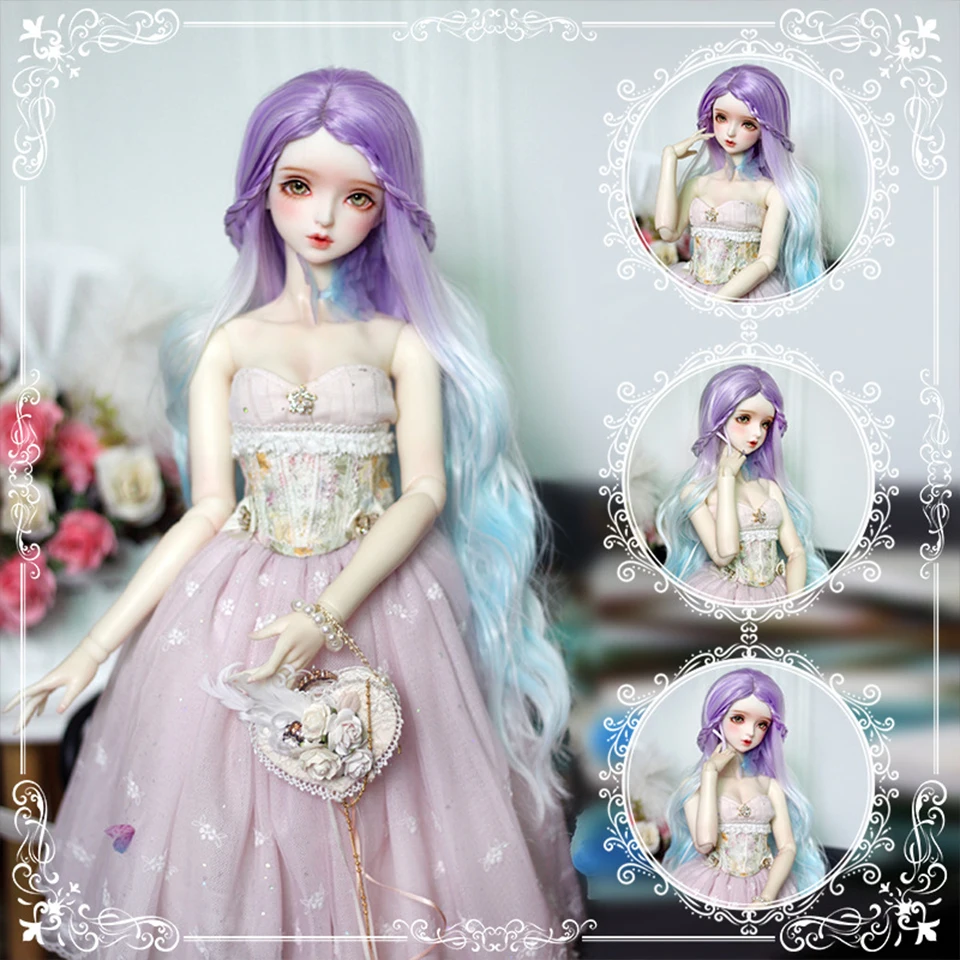 

1/3 1/4 1/6 BJD SD Ye Luoli Doll Gradient Purple Wig