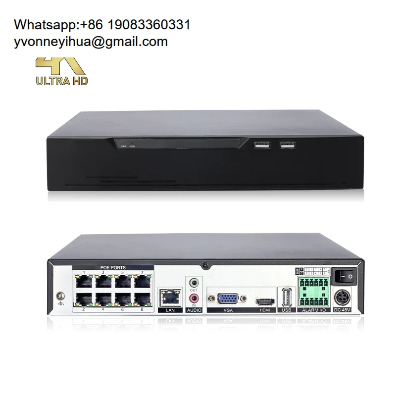 Фото 8-канальный IP-видеорегистратор 4K UHD POE для систем видеонаблюдения, совместимый с NDAA, OEM/ODM №1