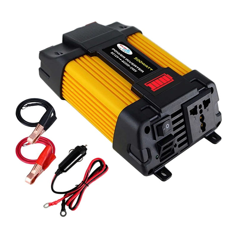 

12V to 220V 500W Max 1000W Car Power Inverter LED Voltage Display Transformer Converter Dual USB Inverter for Cars
