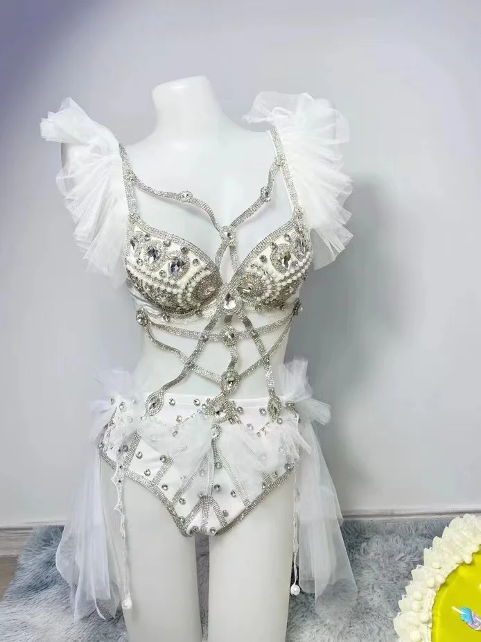 Певица сценическая одежда костюм для ночного клуба бара танцев роскошный