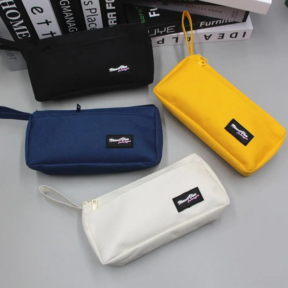 

Pencil Bag Useful Reusable Portable Students Solid Color Pencil Pouch for Student
