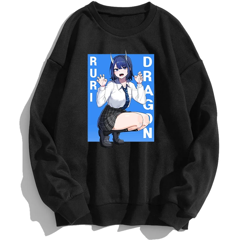 

Толстовки с капюшоном Kawaii Dragon Girl в японском стиле аниме манга Харадзюку толстовки мужские осенние пуловеры с треугольным вырезом джемпер