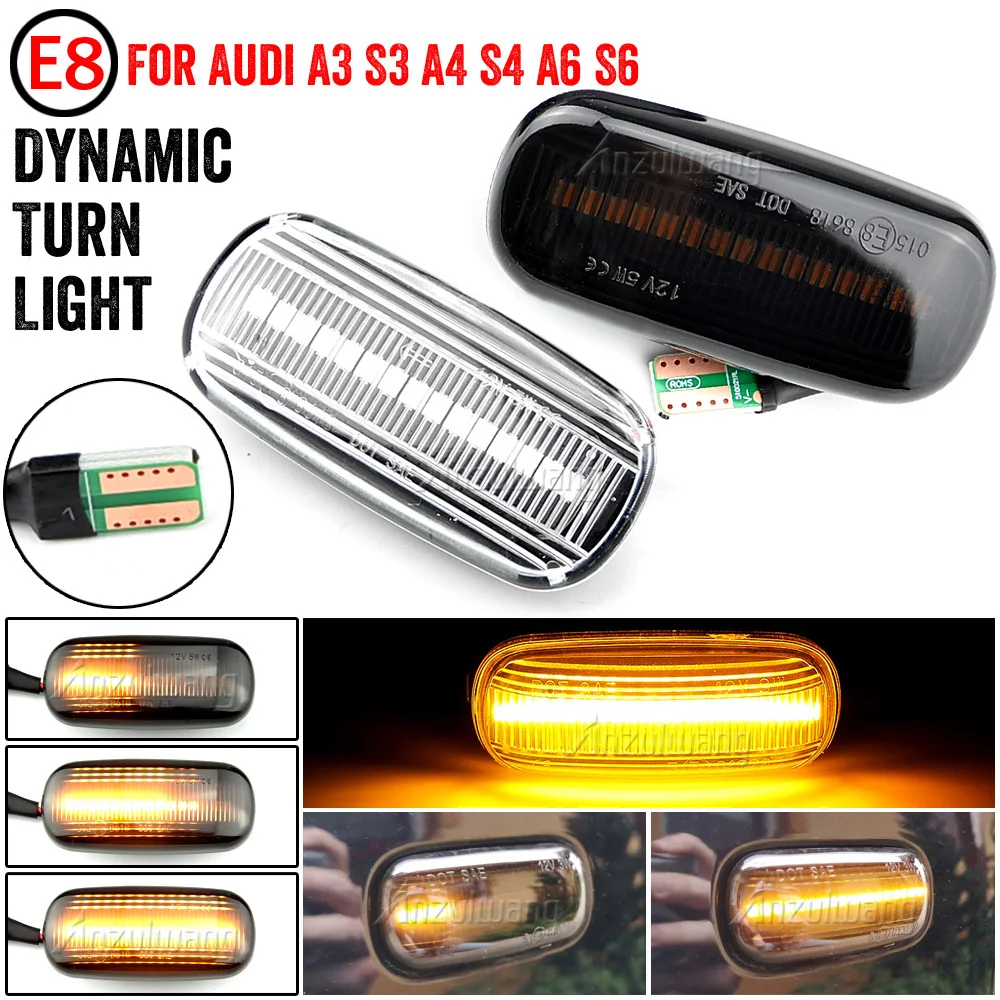 

2 pieces Led Dynamic Side Marker Turn Signal Light Sequential Blinker Light For Audi A3 S3 8P A4 S4 RS4 B6 B7 B8 A6 S6 RS6 C5 C7