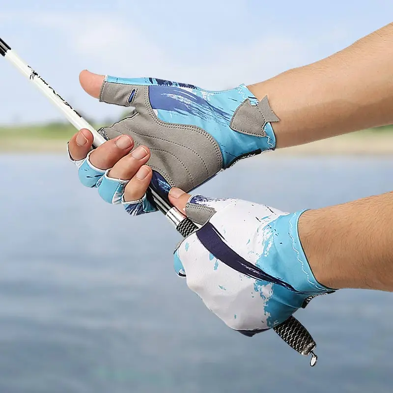 

Спортивные велосипедные перчатки с открытыми пальцами, дышащие Нескользящие перчатки для рыбалки, перчатки для верховой езды с защитой от ...