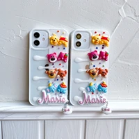 cream stereoscopic 3d linabell stellalou winnie the pooh phone cases for iphone 13 12 11 pro max mini xr xs max 8 x 7 back cover