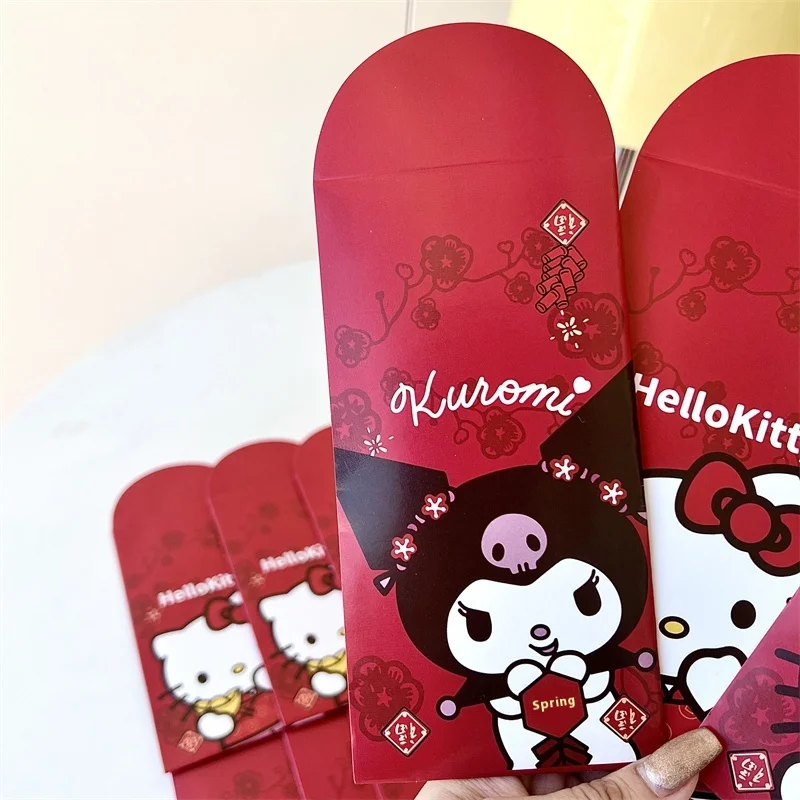 Sanrio 2024 новогодний красный конверт Kuromi Hello Kitty мультяшный весенний фестиваль