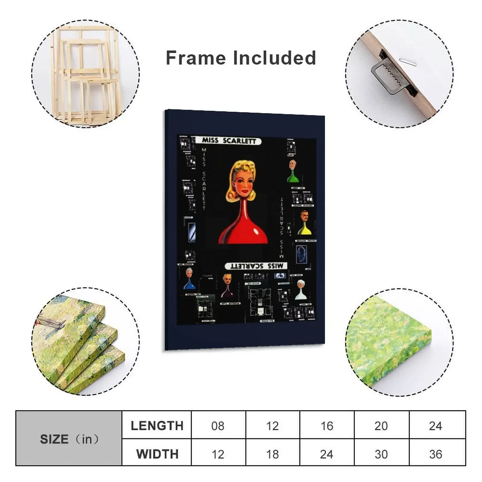 Cluedo Scarlett Картина на холсте украшение картины для украшения стен аниме