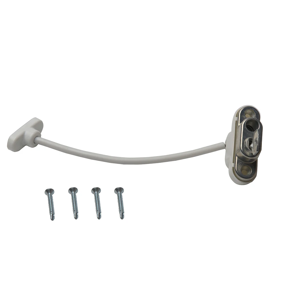 

Stainless Lockable White Catch Wire Child Safety Window Security Room Home Protective Door Restrictor