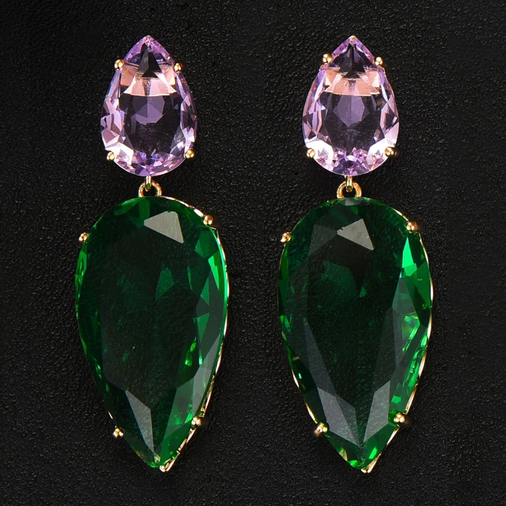 

missvikki Gorgeous Italy Clear Crystal WaterDrop Earrings for Women Fine Jewelry Full CZ Bridal Wedding Earrings Jewelry New Hot