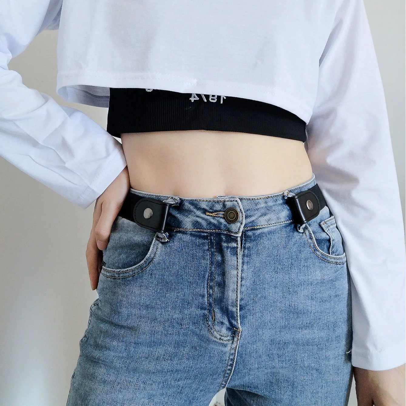 

No Buckle Stretch Belt For Men Women Simple Casual Jeans Pants Strap Unisex Invisible Elastic Waistband Unisex Fashion Belts