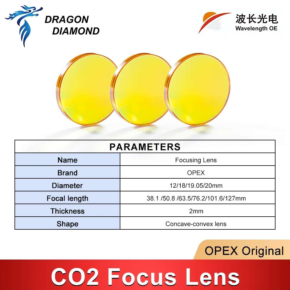 Оригинальная Лазерная фокусировочная линза OPEX CO2 D18 19 05 20 мм FL 50 8 63 5