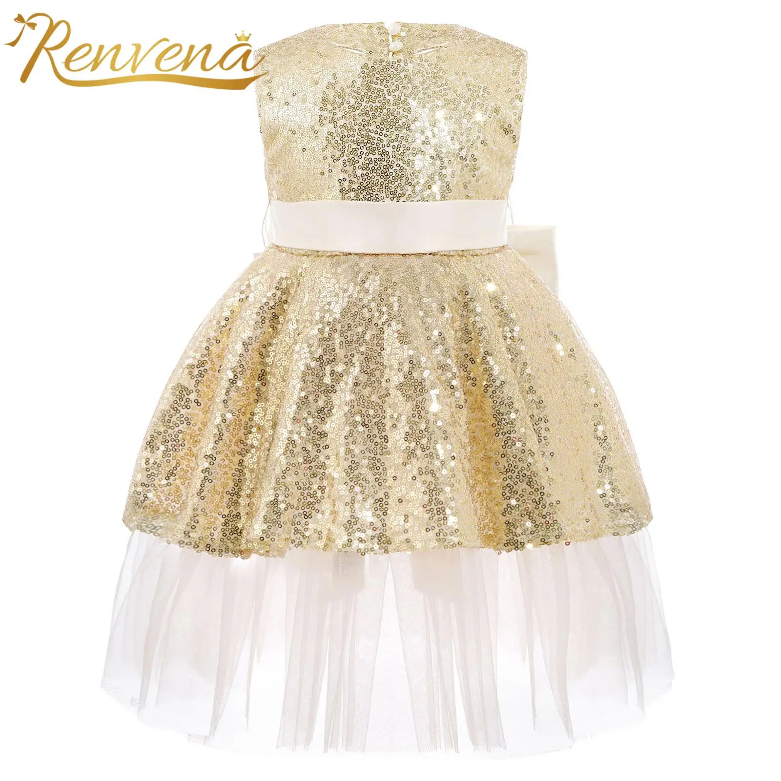 

Baby Girls Party Dresses Sleeveless Shiny Sequins Princess Dress for Birthday Party Toddlers Christening Gown Flower Girls Dress