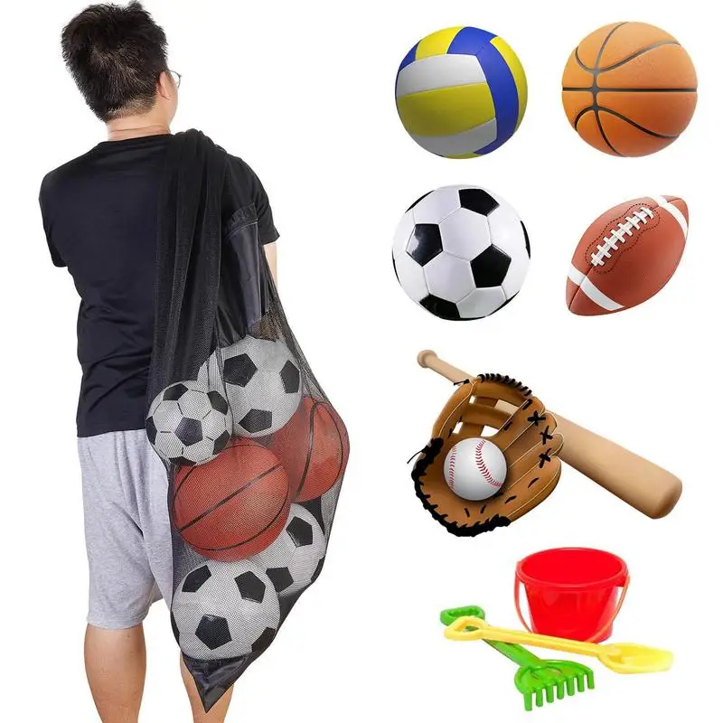 

Drawstring Mesh Bag Portable Football Sport Balls Storage Bags Outdoor Basketball Volleyball Multifunctional Storage Organizer