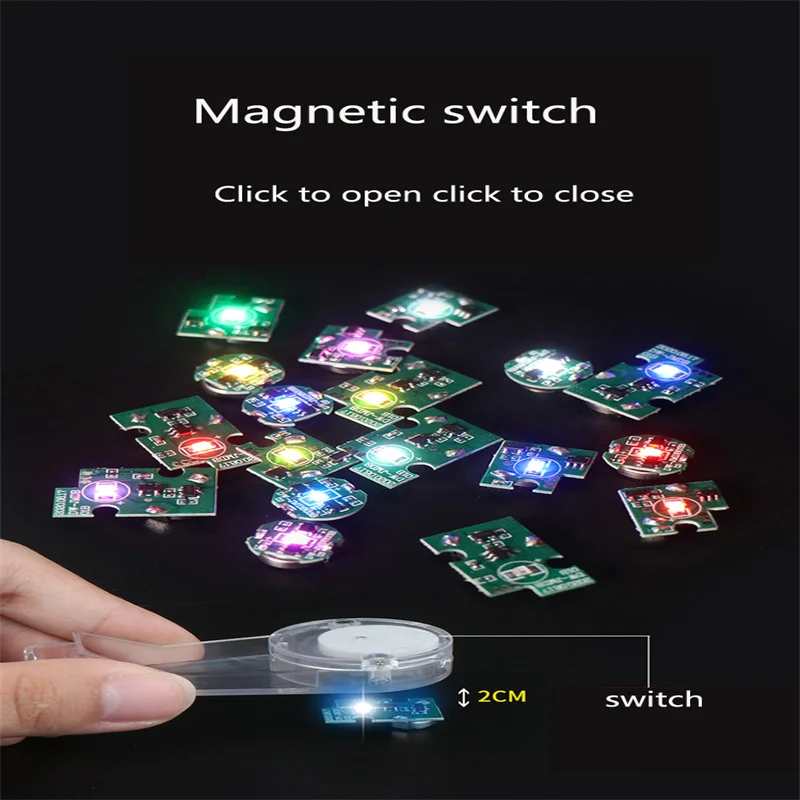 

3pcs LED Light Magnetic Control Switch Animation Hand To Do Plus Model Wireless Toys DIY Lighting