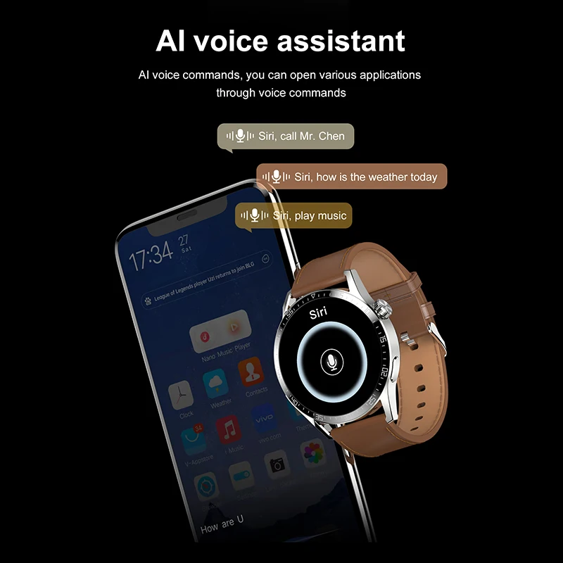 GEJIAN NFC New Smart Watch GPS Motion Track Voice Assistant IP68 Waterproof ECG PPG Sports Watch Bluetooth Call Smart Watch