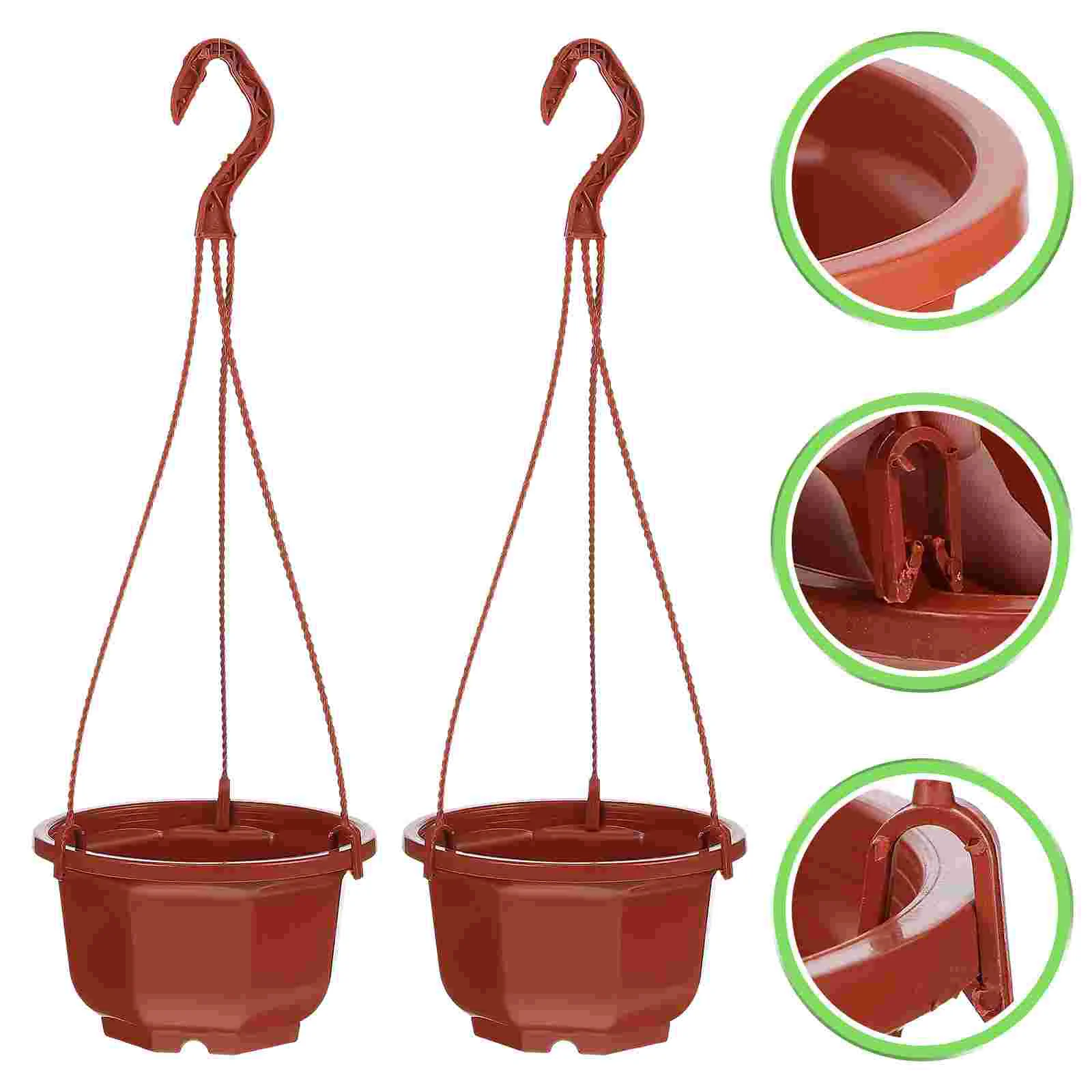 

10 Sets Indoor Wall Planter Green Dill Plastic Flower Pot Hanging Planters Rack Flowerpots Raw Material Holders
