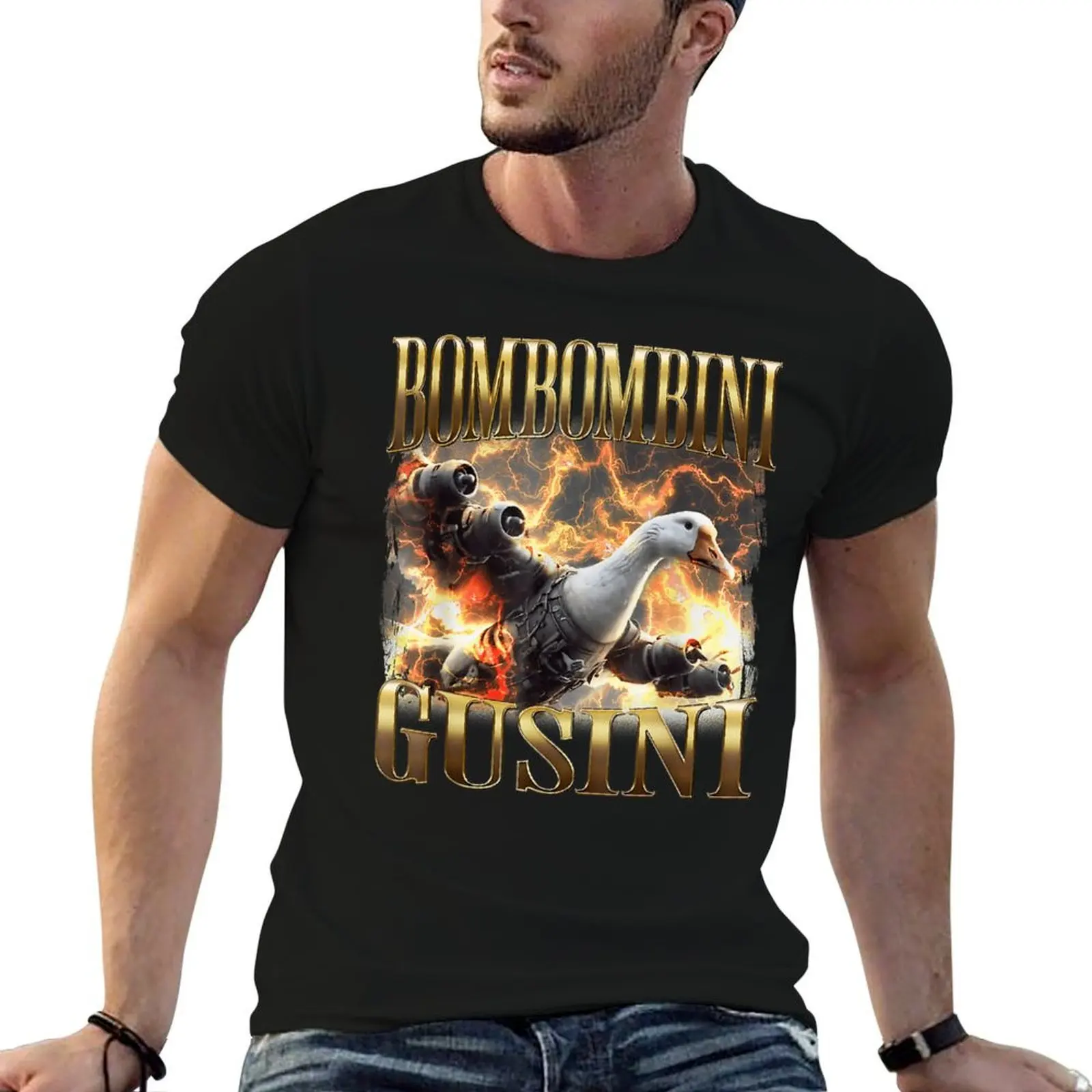 Фото Футболка Bombombini Guzzini Italian Brainrot, забавные футболки, хлопковая мужская футболка, мужская футболка класса люкс №1