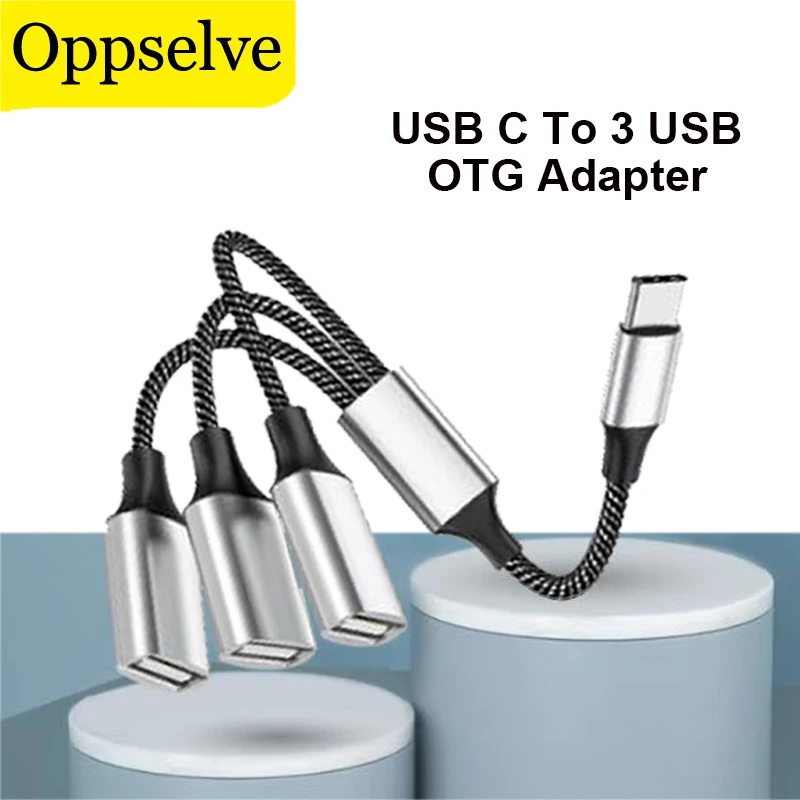 

Multi Port Extension Splitter OTG Cable Type C Male To USB Female 3 Ports Adapter For Macbook Pro Samsung Data Cord Converter