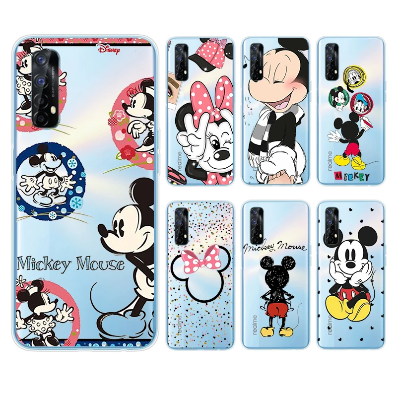 

Minnie Y Mickey Transparent Shell For Realme 2 3 3i 5 5S 5i 6 6i 6S 7 7i Global X7 Pro 5G Phone Case Coque