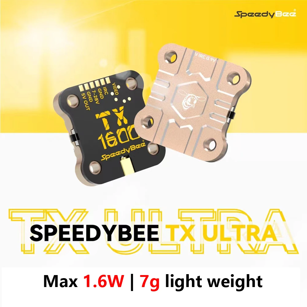 

SpeedyBee TX ULTRA TX1600 5.8GHz 48CH 1.6W FPV VTX High-efficiency Heat Sink 2-6S LIPO 20X20mm for FPV Long Range Drones