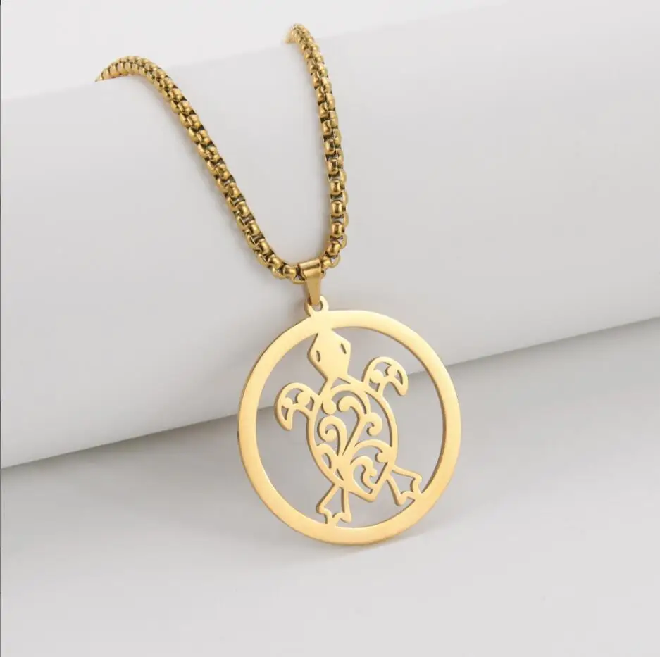 

1PC Stainless Steel Sea Turtle Tortoise Necklaces Ocean Beach Animal Pendants Women Men Unisex Trendy Jewelry Lover's Gift F1346