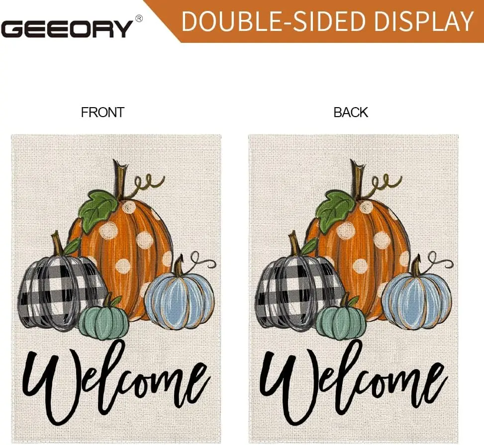 GEEORY Осенний садовый флаг 12 5x18 дюймов двухсторонний маленький декоративный с