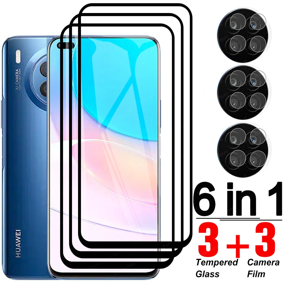 Закаленное стекло 6 в 1 для Huawei nova 8i защитная пленка экрана с полным покрытием huawei