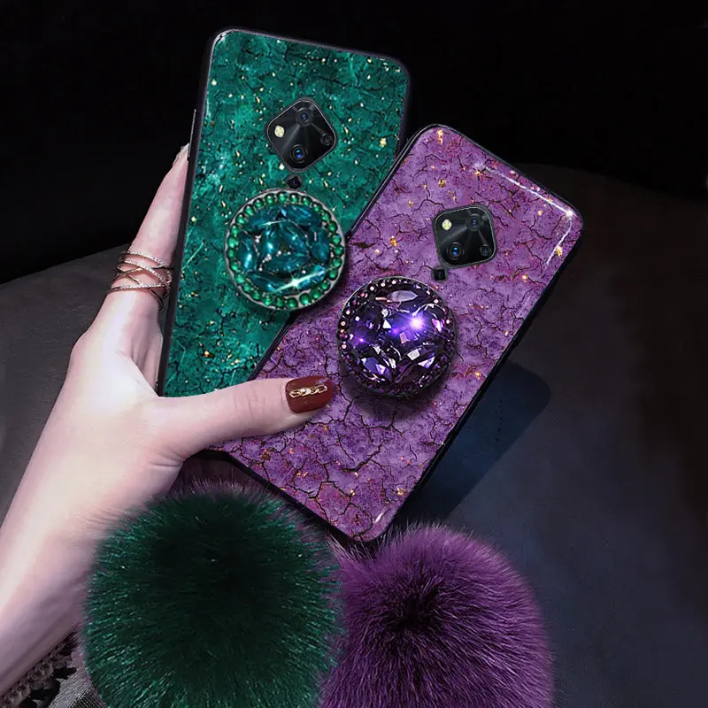 Luxury Marble Glitter Phone Case For vivo Y20 Y11 Y12 Y15S Y17 Y9 Y20i Y20S Y21 Y30 Y33S Y50 Y51 Y73 Y76 S1 V20 V21 V23 VT1 Case