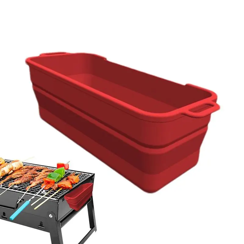 

Grill Grease Pan Liners Silicone Grill Grease Cup Liner Replacement Coloured Portable Drip Pan Insert For Outdoor Picnic Kitchen