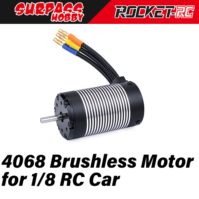 Surpass Hobby Rocket 4068 Waterproof Brushless Motor 2650KV for 1/8 RC Car Truck Truggy Off-road Car Tamiya Traxxas HSP Upgrade