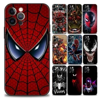 marvel venom spiderman phone case for iphone 11 12 13 pro max 7 8 se xr xs max 5 5s 6 6s plus black soft silicon cover