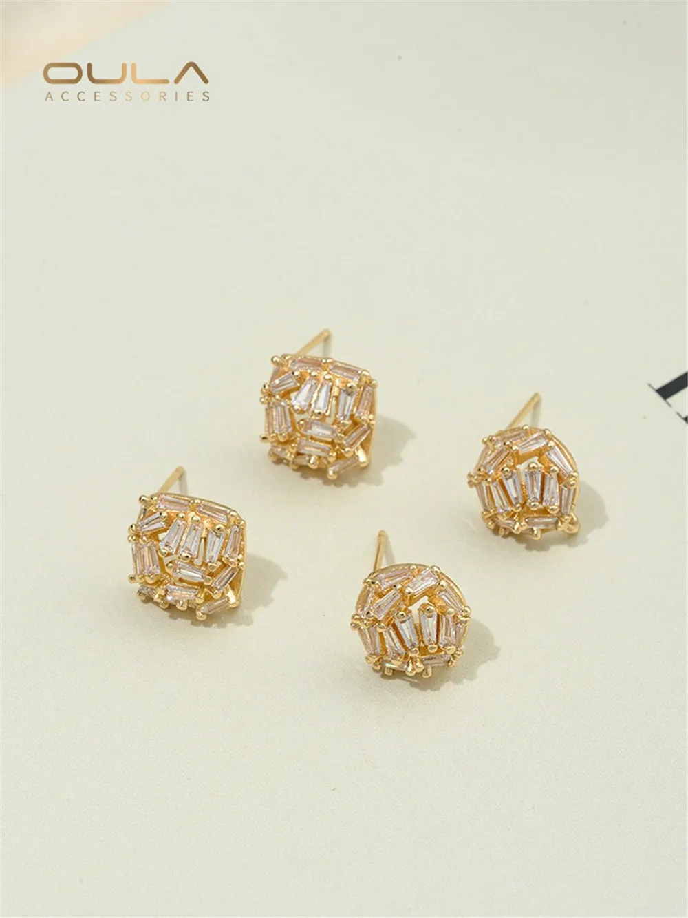 14K золотые полукруглые бриллианты с подвесными серьгами инкрустация T квадратные