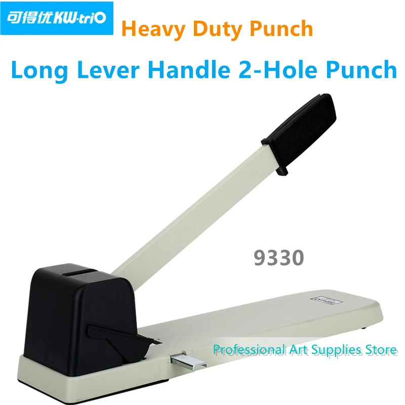 KW-triO 9330 Heavy Duty Punch Long Lever Handle 2-Hole Punch Precision Punching Binding Save Effort Punch 200 Sheets of Paper
