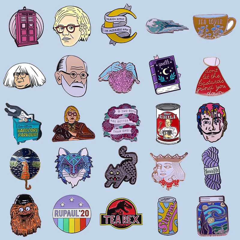 

Creative Art Figures Enamel Pin Brooch for Clothes Backpack Accessories Collar Hat Badge Lapel Pins Women Men Jewelry fans Gifts