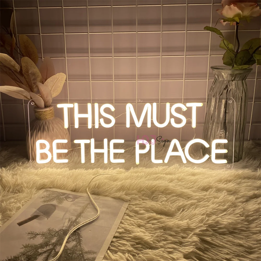 

Neon Led Light Sign This Must Be The Place Art Wall Decor LED Neon Lights Lamps Sign USB Boardsign Bedroom Coffee Decoration