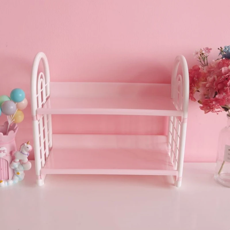 

Розовый пластиковый двухъярусный органайзер для косметики