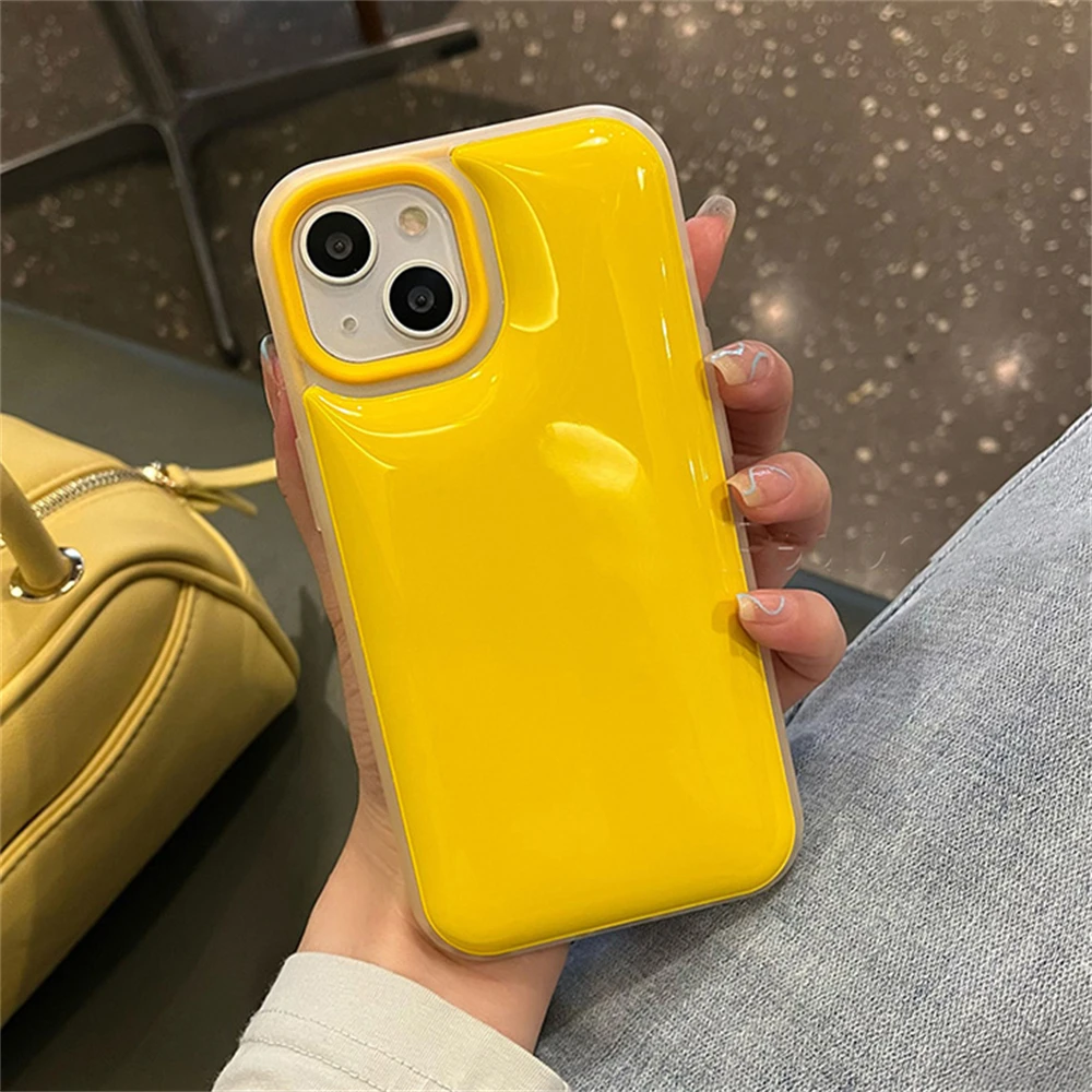 

Ins Korea Cute Jelly The Soap Phone Case For iPhone 14 13 12 11 Pro XS Max X XR Stylish Glossy Cindy Color Shockproof Soft Cover