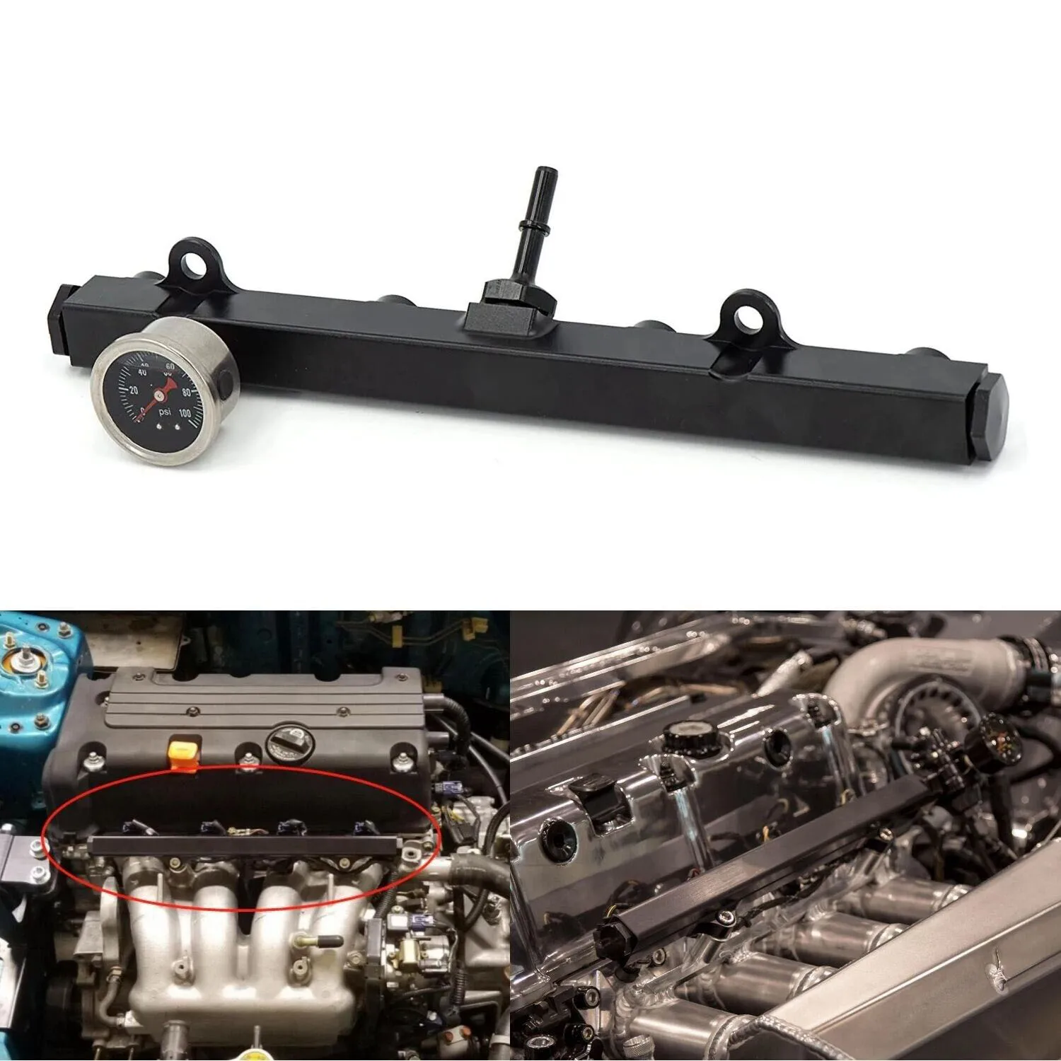 

Алюминиевый топливный рельс серии K с высоким расходом и комплектом тяжелых топливных рельсов для HONDA K20 K24 RSX CIVIC SI INTEGRA EP3